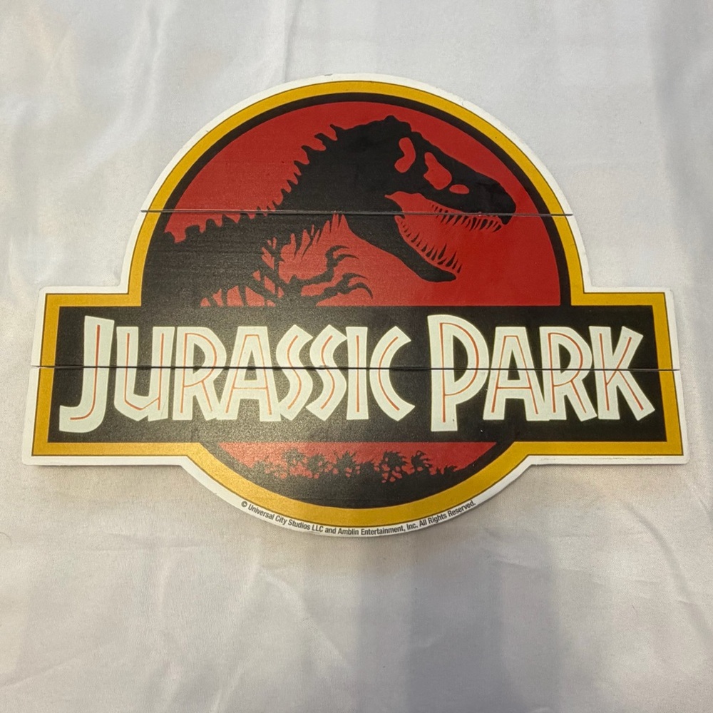 Jurassic Park hanging wooden sign‎ dinosaur wall decor